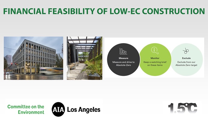 Financial Feasibility (De-Risking) of Low-EC Construction