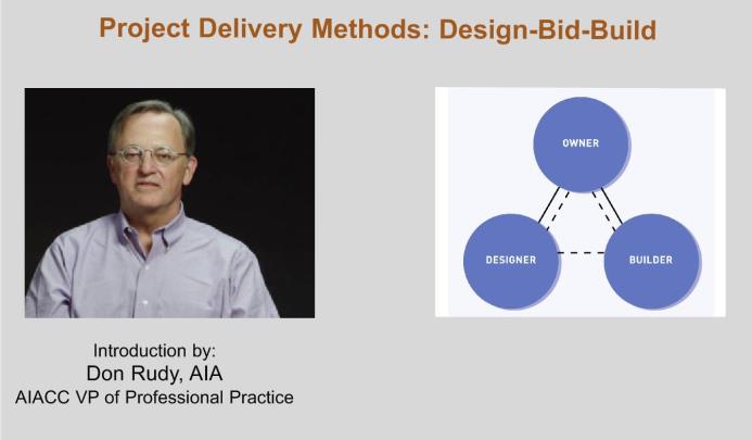 Project Delivery 2: Design-Bid-Build